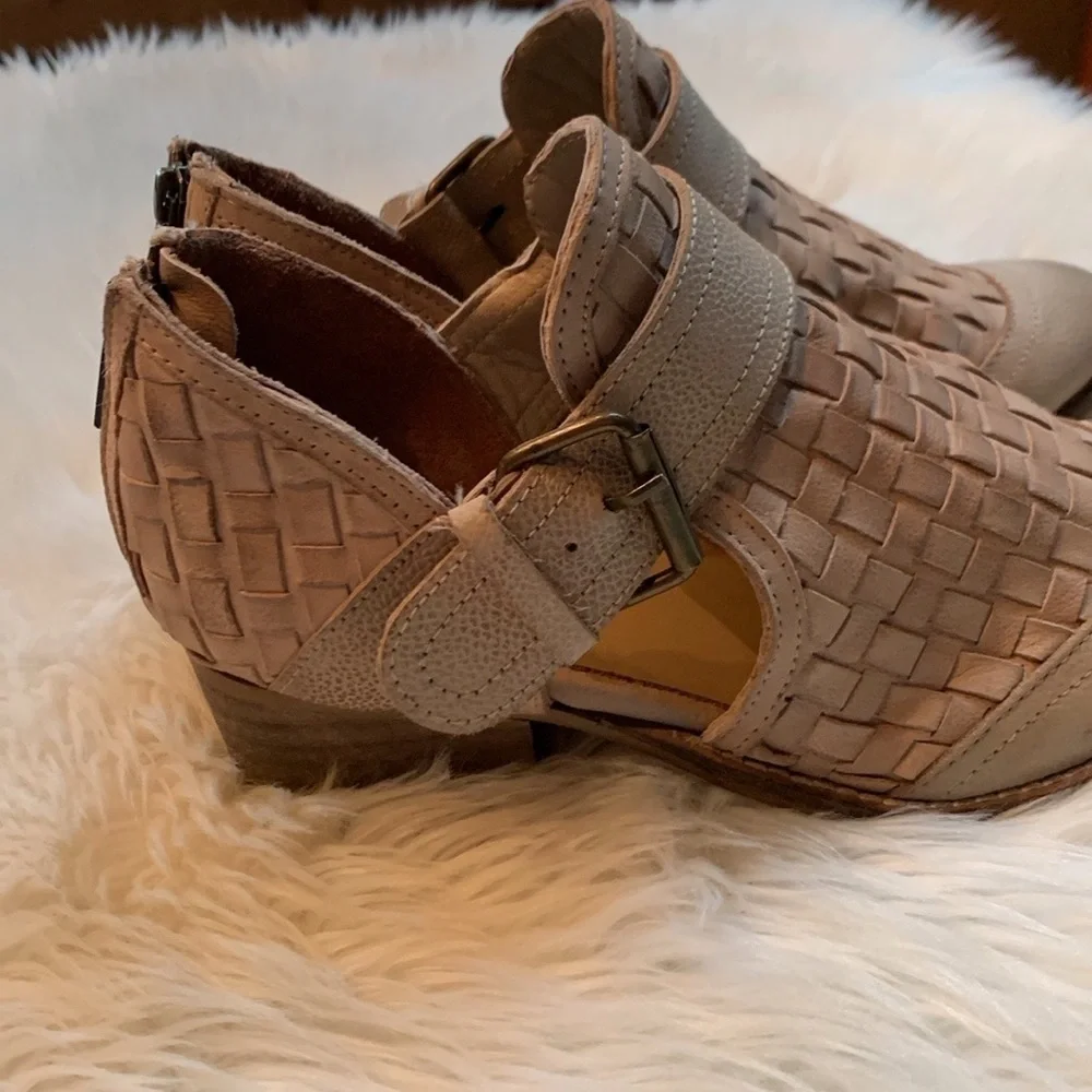Rebels Charlie woven ankle boots Taupe leather Size 7.5
